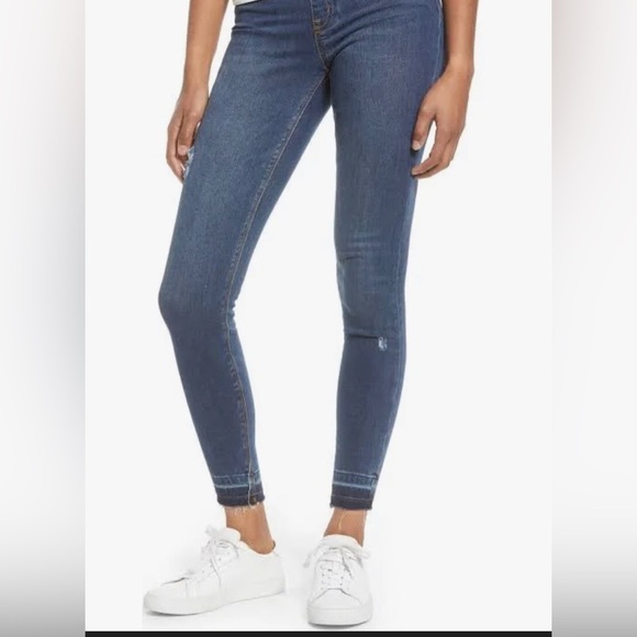 SPANX Women's Medium Wash distressed Ankle‎ Skinny Jeans jeggings size Small new - Picture 5 of 8